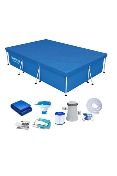 BESTWAY Piscina cu cadru meltalic Bestway Steel Pro, 400x211x81 cm, pompa filtrare, fitru, prelata acoperis,