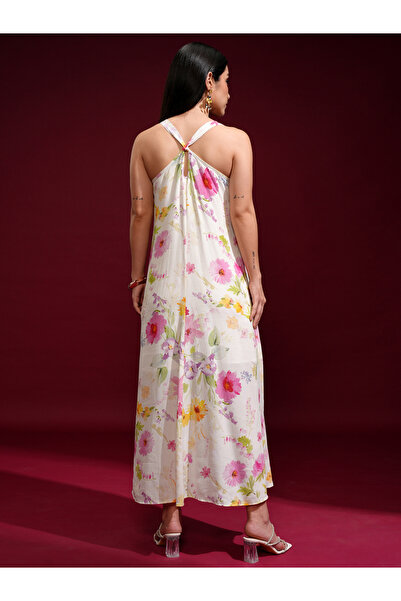 Vishudh By Styli Women Floral Print V Neck A-Line Maxi Dress