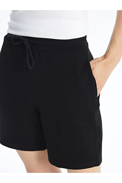 LC Waikiki Lcwaikiki Basic Black Women's Elastic Waist Straight Shorts