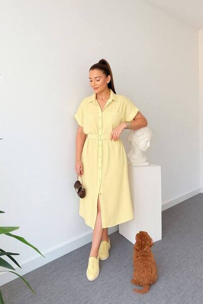 Ecenin Favorileri Rochie cămașă cu centură