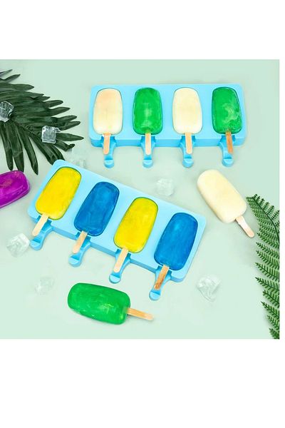 OEM Set of 102 pieces, 2 ice cream molds and 100 wooden sticks Aixmeet, 26 x 14.5 x 2.5 cm
