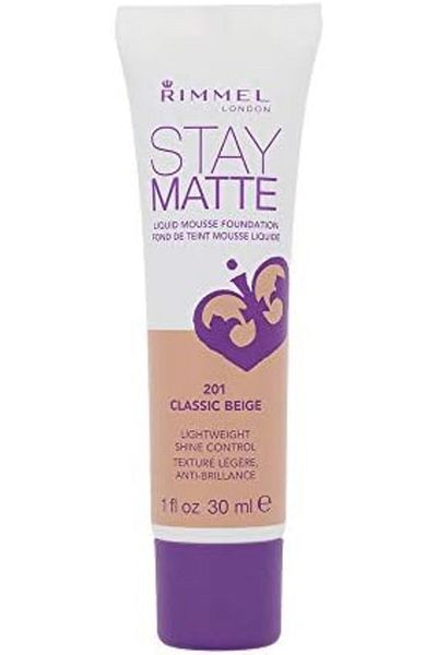 RIMMEL LONDON Rimmel Stay Matte Liquid Mousse Foundation 201 Classic Beige 30ml – Shine-Free, Full Coverage