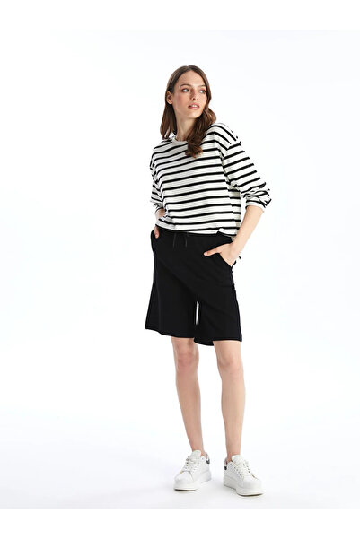 LC Waikiki Lcwaikiki Basic Black Women's Elastic Waist Straight Shorts