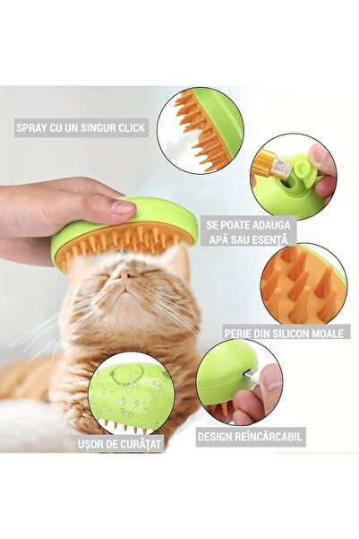 OEM Happy Oliwe Steam Brush for Pets Cats and Dogs, USB Rechargeable