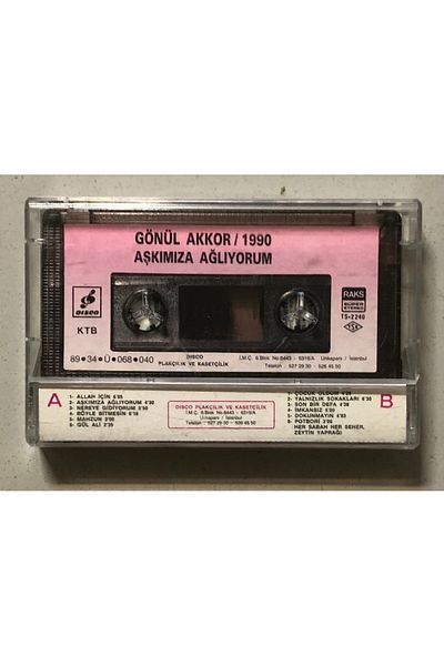Raks Gönül Akkor 1990 I Cry for Our Love Cassette (Original Period Paper Print Cassette)