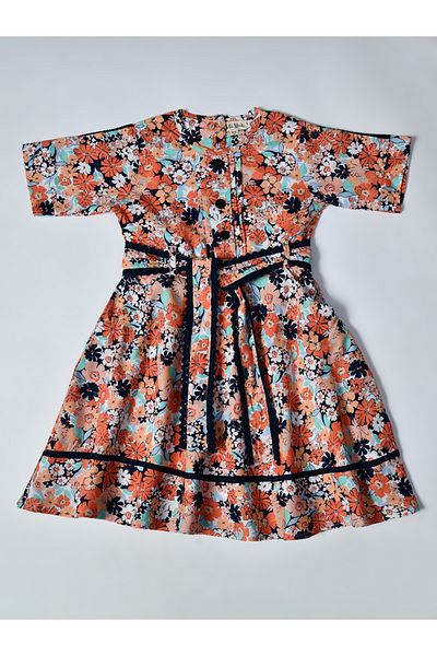Bella Moda By Styli All-Over Print Short Sleeve Cotton Dress