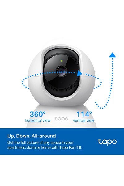 TP-LINK Tapo C200C Akıllı Wi-Fi Güvenlik Kamerası Full HD 360° Hareket Takibi Gece Görüşü Çift Yönlü Ses