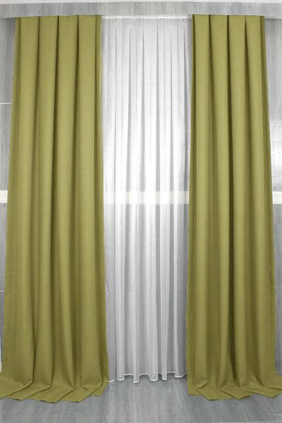 MebelPort Curtain Linen Foundation Rustic and Cornice Suitable Straight Planting