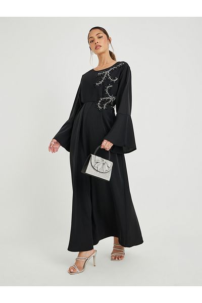 Styli Embellished Round Neck Belted Jabaliya