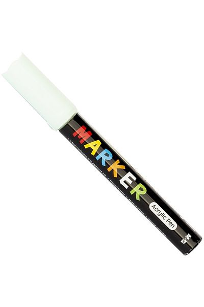 BY M&G COLLECTİON Marker cu vopsea acrilică, vârf rotund, 2 mm, alb, M&G