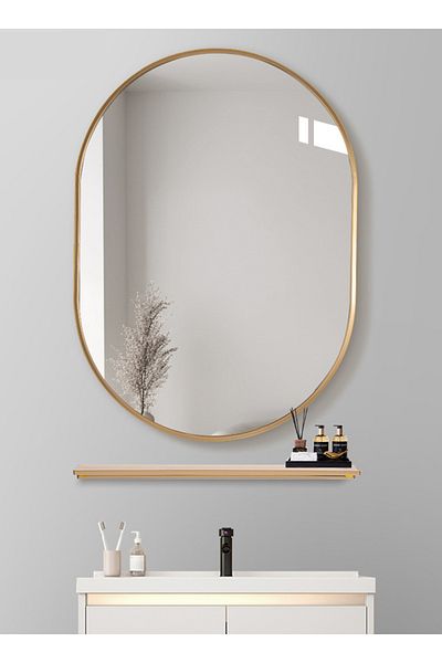 sharpdo LED Bathroom Mirror, Wall Mounted, Thickened Aluminum, with Shelf 40*60CM