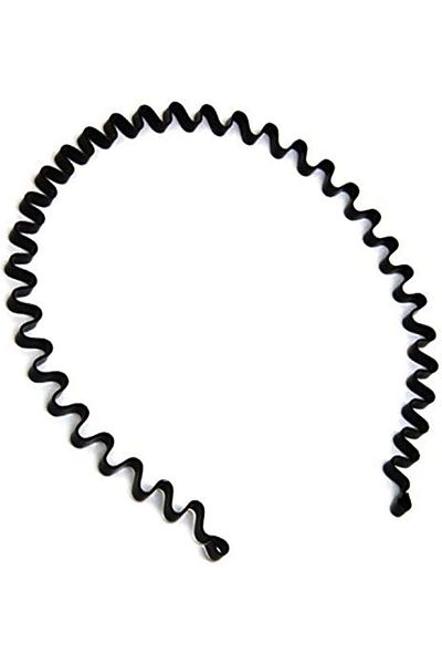 Generic Metal Comb Sports Band Long Hair Headband Black For Men and Women, One Size