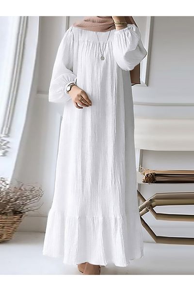 Take Two By Styli Women Black Textured Cuffed Sleeves Jalabiya
