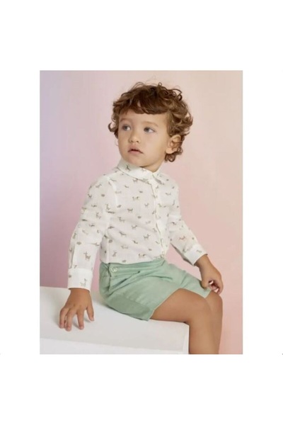 Abel & Lula Abel&Lulks Baby Boy Linen Long Sleeve Shirt 5122