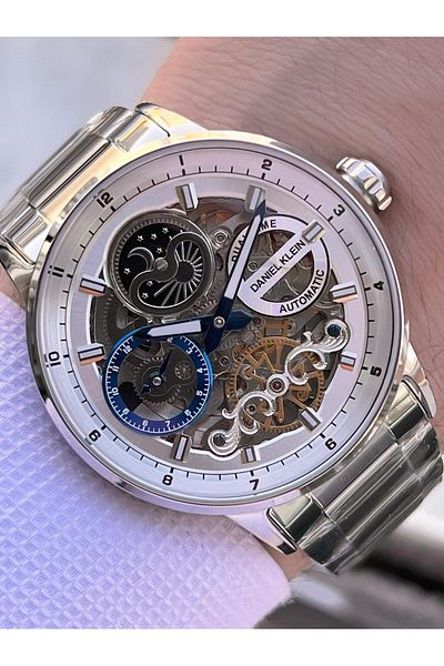 Daniel Klein Automatic & Wind up Moon and Sun Dial Dual Time Special Men's Wrist Watch Edk.14043.1