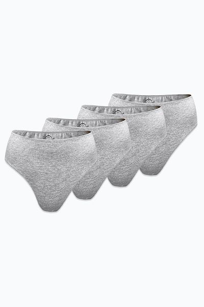 Malabadi Women's Gray 4 Pack Modal High Waist String Thong 4m178