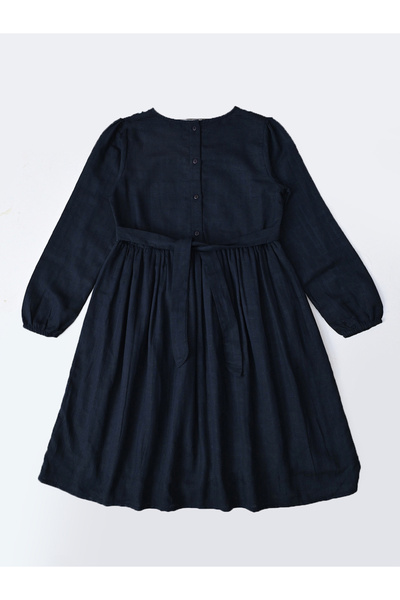 Bella Moda By Styli Embroidered Notch Neck Knee-Length Dress