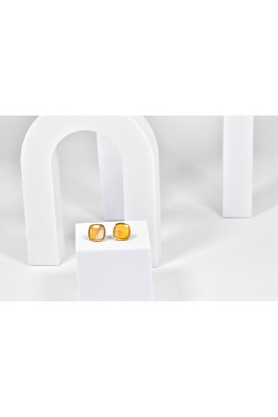 NARRU Cercei NARRU lucrati manual, patrati, 1.2 mm, galben,alb si auriu, Xeni