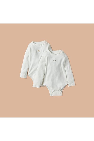 Juniors Printed Long Sleeves Bodysuit - Set Of 2