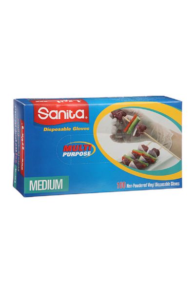 Sanita 100-Piece Multi Purpose Disposable Glove Set White Medium