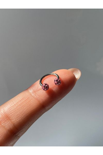 kurukafagift Stainless Steel Half Moon Colorful Bulk Piercing Helix Tragus Helix Cartilage 8 mm