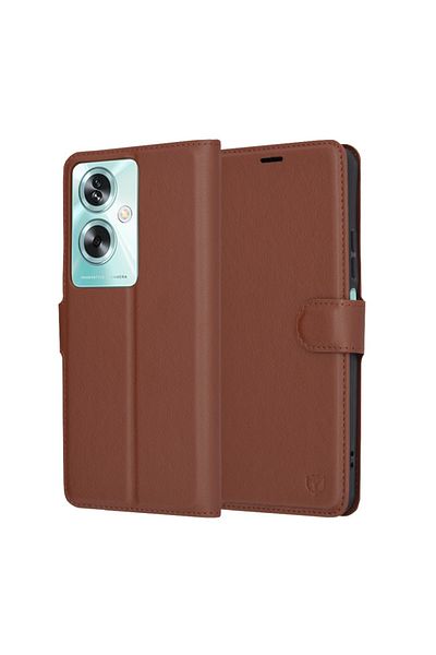 SKYDDAR INNOVATION Husă pentru Oppo A79 5G / OnePlus Nord N30 SE, husă tip carte din piele, portofel interior, set de stickere, maro