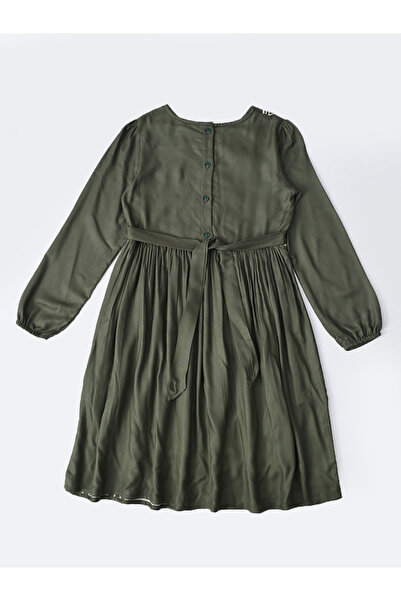 Bella Moda By Styli Embroidered Notch Neck Knee-Length Dress