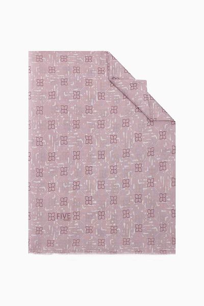 FİVESCARF Pink Relax Leaf Shawl