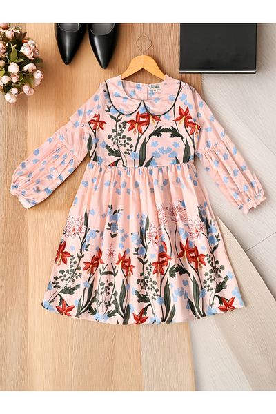 Bella Moda By Styli Floral Printed Peter Pan Collared A-Line Dress