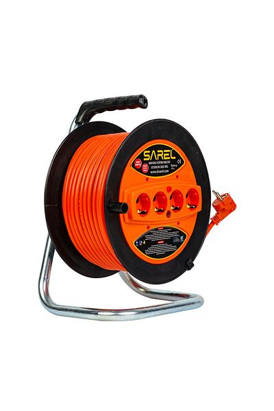 COBI SMART® Extension cord with drum 50 m, 3 x 2.5 mm, 4 sockets, overload protection - COBI SMART®