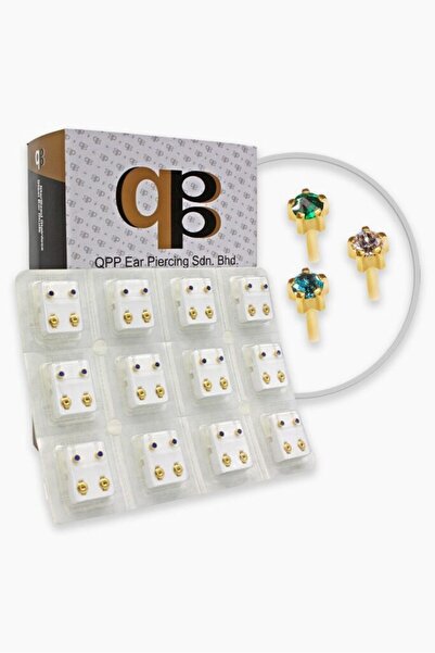 QPP Quality Piercing Products Qpp Kulak Delme Küpesi 12 Çift Sarıya Karışık Y...