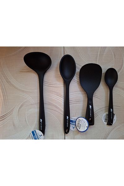 EMPA A V M Ivory Fireproof Non-Stick 4' Self-Standing Rice Spoon Set with Spoon