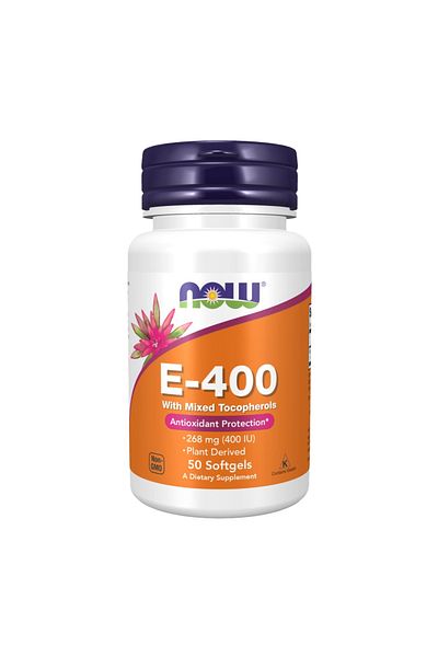 Now Vitamin E-400 With Mixed Tocopherols, 50 Softgels, 268 mg 400 IU