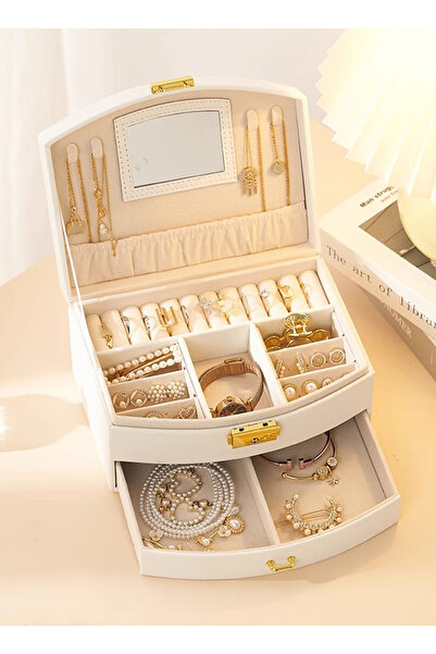 sharpdo Double Layer Jewelry Drawer Storage Box 20*17*10CM