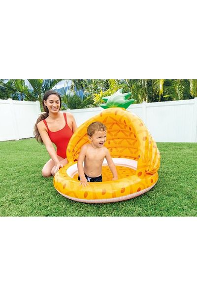 Intex Pineapple Themed Inflatable Quirky Pool Float Yellow and Green