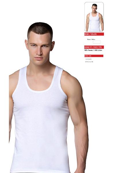 Çekmece 12 Pack Men's Economical White Singlets