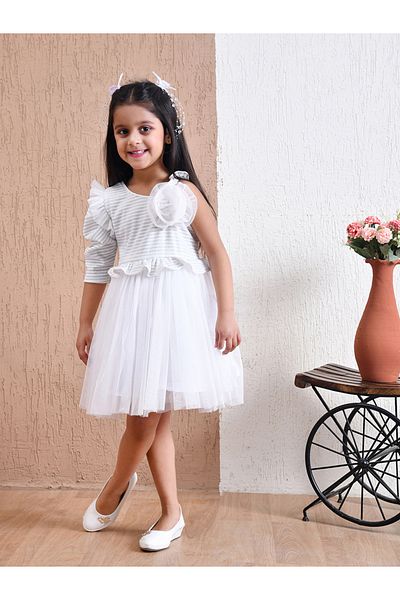 Bella Moda By Styli Embellished One Sleeve Knee-Length Dress