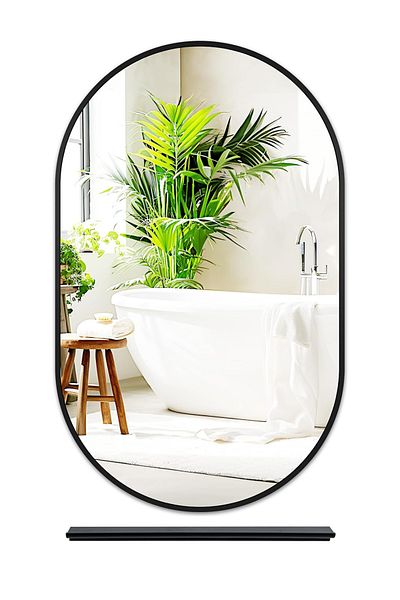 sharpdo LED Bathroom Mirror, Wall Mounted, Thickened Aluminum, with Shelf 40*60CM