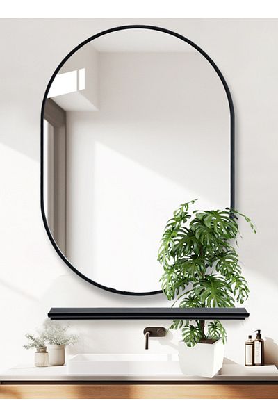 sharpdo LED Bathroom Mirror, Wall Mounted, Thickened Aluminum, with Shelf 40*60CM