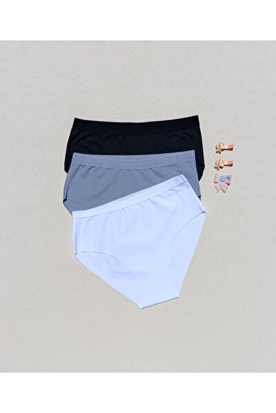 siyalife Chiloți de damă din Lycra, fără sudură, tăiat cu laser, fără marcaj, 3 piese, slip bikini