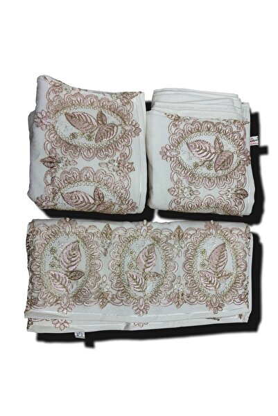 Muensu منشفة ملحقة بالزفاف مطرزة بالدانتيل الفرنسي، منشفة وجه مطرزة بالماكينة...