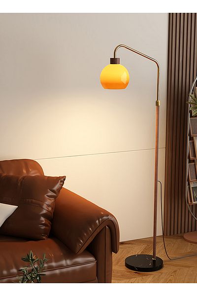 sharpdo LED French Retro Living Room Sofa Floor Lamp, 3-Color Variable Light Bulb, Foot Switch