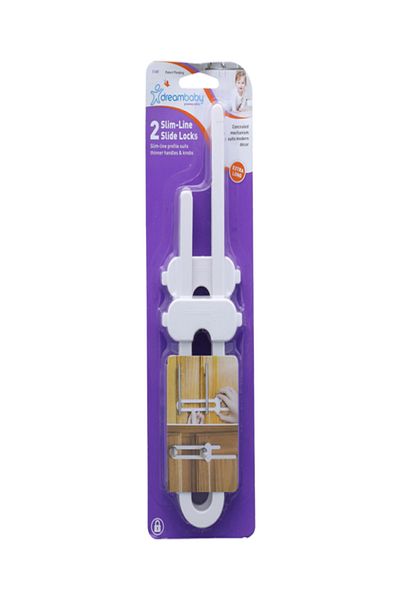 Dreambaby 2-Piece Extra Long Modern Profile Easy-to-Install Slim-Line Slide Locks