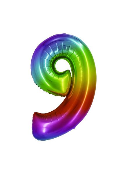 daço Foil Balloon Figure 9 Rainbow Daco, 85 cm