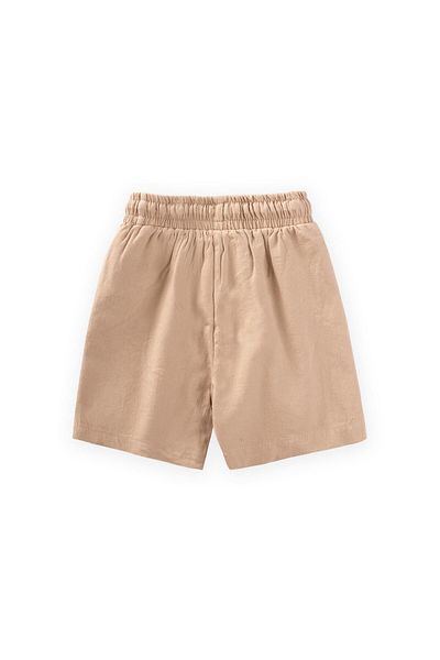 Cigit Label Detailed Flannel Capri 1-7 Years Beige