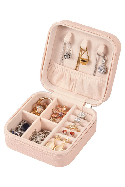 Ecuy Mini Jewelry Box Travel Type Jewellery Case Necklace Ring Earring Organizer Jewelry Organizer