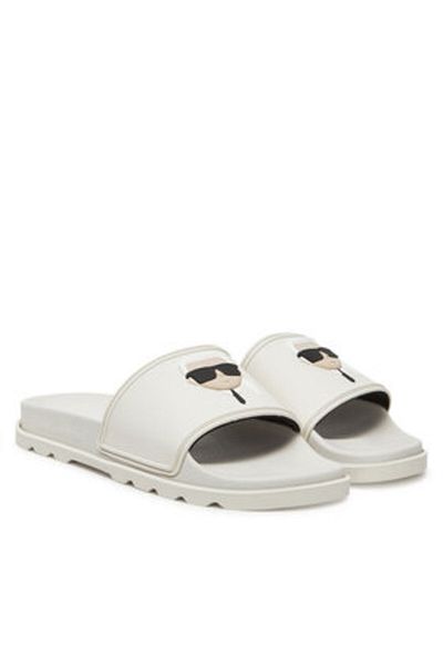 Karl Lagerfeld Men's Flip-flops white KARL LAGERFELD-KL70905 VT1 OFF WHITE RUBBER