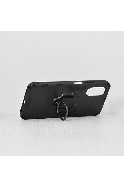 SKYDDAR INNOVATION Carcasă pentru Oppo A17, protecție din silicon, cu inel magnetic, antișoc, set de autocolante, neagră