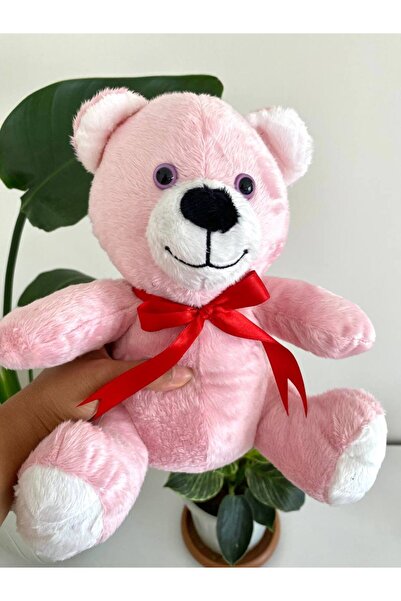ayıcık 25 cm Kurdeleli Peluş Ayıcık – Oturan Model, Yumuşacık, Alerji Yapmaz