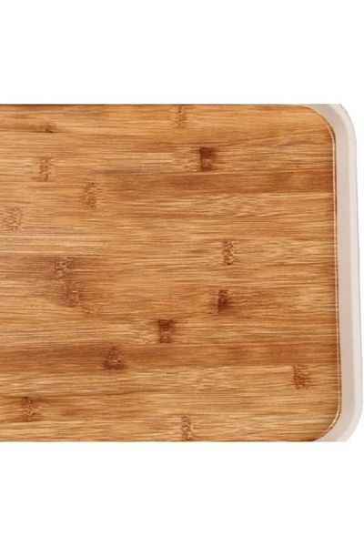 Felli Elegant Durable Rectangular Melamine and Bamboo Serving Tray